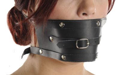 Leather Mouth Gag with Rubber Ball